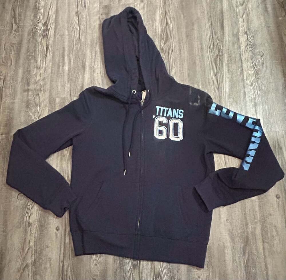 Victoria's Secret PINK NFL Tennessee Titans Full Zip Hoodie Size Large